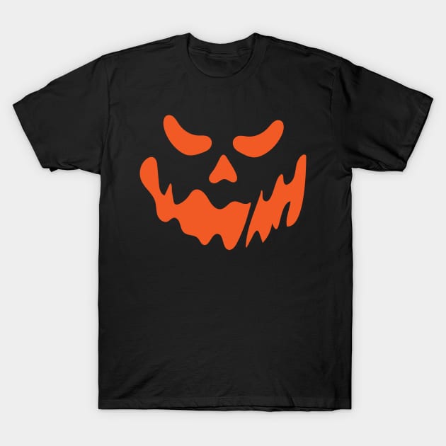 Scary Jack-O-Lantern Halloween Pumpkin Face Trick or Treat T-Shirt by OrangeMonkeyArt